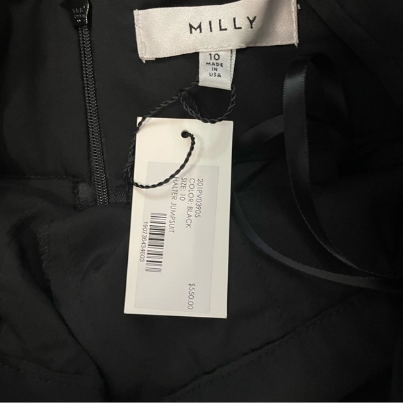 Milly Black Halter Jumpsuit with Wide-Leg Design Size 10 NWT - Picture 5 of 5